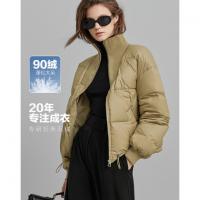 德玛纳【踏雪而行】冬季款立领90鸭绒户外长袖羽绒服女短款G538421122202