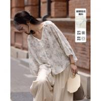 【扑朔迷离的浪漫】春秋国风新中式蝴蝶剪花衬衫流苏盘扣衬衣