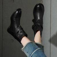 【都市游牧】25冬皮带扣短筒裤靴女极简街头百搭高级感短靴