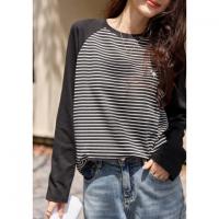 【插肩袖拼接绣花T恤】秋新款优雅百搭减龄刺绣点缀长袖t恤女