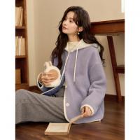 【冬日恋歌】秋冬拼接连帽短款羊羔绒外套女温柔减龄女式外套