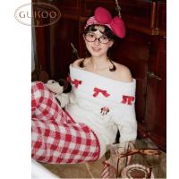 Gukoo/果壳睡衣女冬季迪士尼联名新款半边绒保暖女士家居服套装D