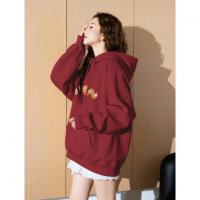 唐狮2026秋季新款针织卫衣女美式魔术贴连帽百搭宽松长袖T恤