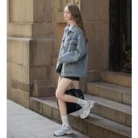 唐狮2026新款春秋季女薄外套百搭高级感甜酷风蝴蝶结满印牛仔外套