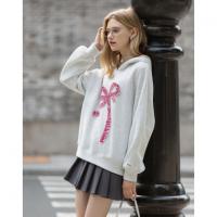 唐狮2026秋冬款卫衣女高级感洋气蝴蝶结设计感温柔连帽套头卫衣