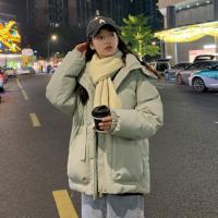 唐狮2026冬季短款羽绒服女连帽肌理感休闲风宽松气质羽绒外套女