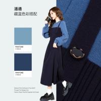 唐狮2026秋冬季女长袖连衣裙圆领背心假两件内搭外穿时尚休闲风