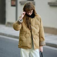 唐狮2026秋冬款女士羽绒服短款羽绒女圆领绗线短款羽绒服高级感