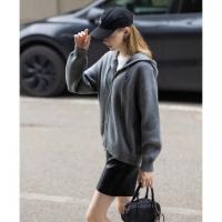 唐狮2026毛衣外套女秋冬精致爱心刺绣女士连帽净色开衫毛线衫