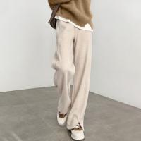 唐狮2026秋冬休闲长裤加绒款宽松毛呢裤高级感小个子女裤保暖