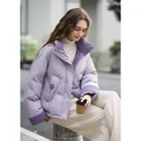 唐狮2026秋冬款羽绒服女款短款女立领撞色短款羽绒服高级感减龄