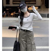 唐狮2026新款春秋打底衫女圆领撞边蝴蝶结长袖打底衣修身百搭显瘦