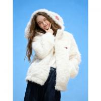 唐狮2026秋冬季短款厚外套女毛茸茸仿毛外套兔耳朵可爱风时尚好看