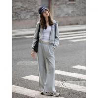 唐狮2026秋冬季套装女开衫连帽短款开衫外套卫衣裤子灰色简约风