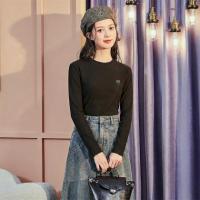 唐狮2026秋冬女圆领净色针织打底衫春秋打底衫女可外穿高级感洋气