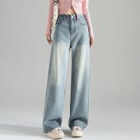 唐狮25秋冬新款女牛仔裤阔腿裤加绒宽松高腰复古裤个性时尚裤子女