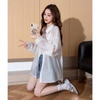 唐狮2026夏季新款女衬衫翻领宽松净色韩系简约纽扣长袖衬衫韩系