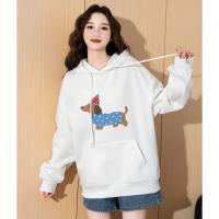 唐狮2025新款春季女连帽卫衣可爱减龄慵懒风腊肠狗休闲百搭潮流wp