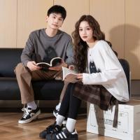 唐狮春季新款情侣T恤纯棉设计感字母印花百搭白色上衣小众