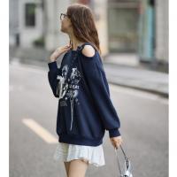 唐狮2026春秋卫衣女高级感洋气女印花落肩款宽松休闲风时尚百搭