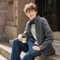 唐狮2026新款春秋长袖衬衫男翻领单口袋薄款早秋穿搭简约时尚上衣