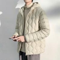 唐狮2026秋冬季轻薄款羽绒服男连帽菱格短款保暖鸭绒羽绒外套潮流
