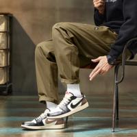 唐狮2025秋季新款休闲长裤时尚百搭男士纯棉束脚裤咖色休闲风宽松