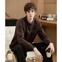 唐狮2026新款秋季圆领毛衣男日式字母简约设计感插肩袖毛线衫男款