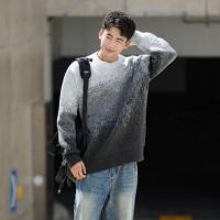 唐狮2026新款秋冬季毛衣男圆领套头四色渐变独特设计感小众毛线衫