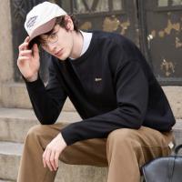 唐狮2026秋冬季新款毛衣男圆领套头字母刺绣肌理毛线衫黑色百搭