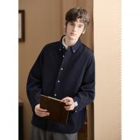 唐狮2026秋冬季新款长袖衬衫男精致刺绣灯芯绒翻领休闲时尚百搭