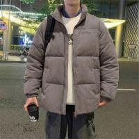 唐狮2026冬季短款棉衣男时尚设计感慵懒风美式复古字母立领厚外套