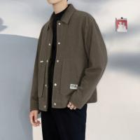 唐狮2026秋冬季毛呢外套男翻领肌理面料短款黑色帅气潮流秋季穿搭