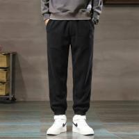 唐狮2026秋冬季休闲长裤男卫裤保暖束脚运动裤男裤百搭时尚黑色