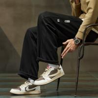 唐狮2025休闲长裤男士休闲风高级时尚百搭显瘦黑色直筒裤阔腿长裤