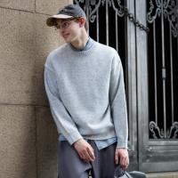 唐狮2026秋季毛衣男圆领套头黑色撞色时尚宽松潮流毛线衫休闲上衣