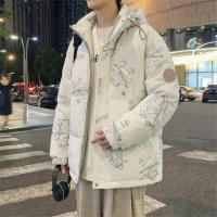 唐狮2026冬季男短款羽绒服连帽满印卡通风涂鸦超酷百搭时尚保暖