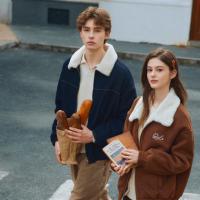 唐狮2026秋冬季外套男仿羔毛领拼接宽松休闲牛仔外套休闲风百搭