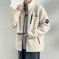 唐狮2026秋冬季加厚外套短款仿羊羔毛立领简约风开衫外套保暖时尚