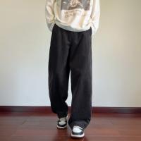 唐狮2026秋冬季休闲长裤男弯刀裤芯绒痞帅灰色潮流百搭时尚宽松