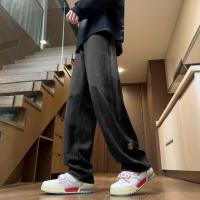 唐狮2026冬季男加绒牛仔长裤炭黑色侧边设计显瘦美式复古风穿搭w