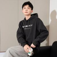 唐狮秋季新款男卫衣前胸小字母设计连帽套头衫青少年外套潮