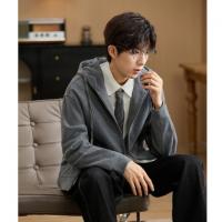 唐狮2026秋季新款连帽卫衣针织外套开衫男潮宽松简约休闲春装学生