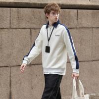 唐狮2026春秋季新款男士长袖polo翻领撞色拼接宽松休闲风时尚男装