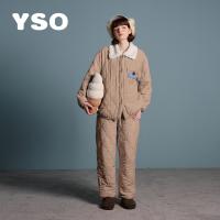 yso【酷猫系列】睡衣女冬季加厚粉色夹棉保暖可爱家居服外穿套装D