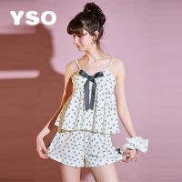 yso【甜美居家】睡衣女印花吊带夏季薄款甜美吊带短裤家居服套装B