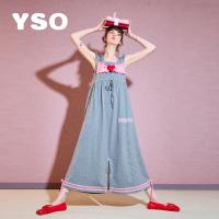 yso【礼物系列】睡衣女夏季连体睡衣蝴蝶结可爱简约家居服可外穿B