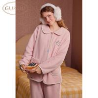 Gukoo/果壳睡衣冬季毛绒保暖新款迪士尼联名简约女士家居服套装D