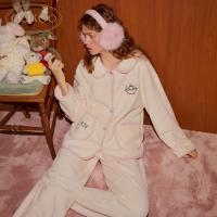 Gukoo/果壳睡衣冬季毛绒保暖新款迪士尼联名简约女士家居服套装D