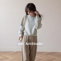 【韩系甜美风】秋季款双面布立体泡泡袖简约纯色圆领卫衣